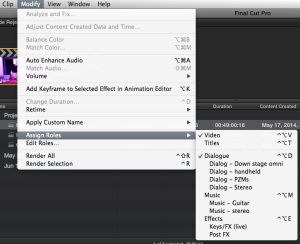 Assigning roles in FCP-X